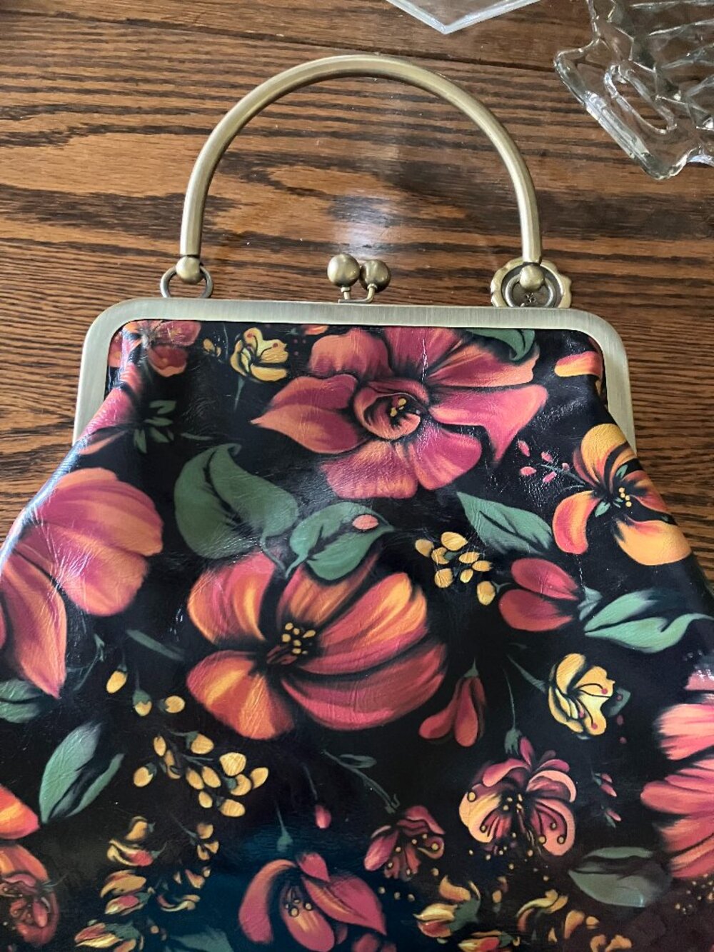 Patricia Nash Floral Crossbody Bag with Optional/Adjustable Leather Strap